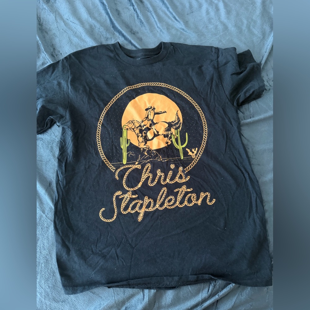 Women’s L Black Graphic Tee with Gold Print